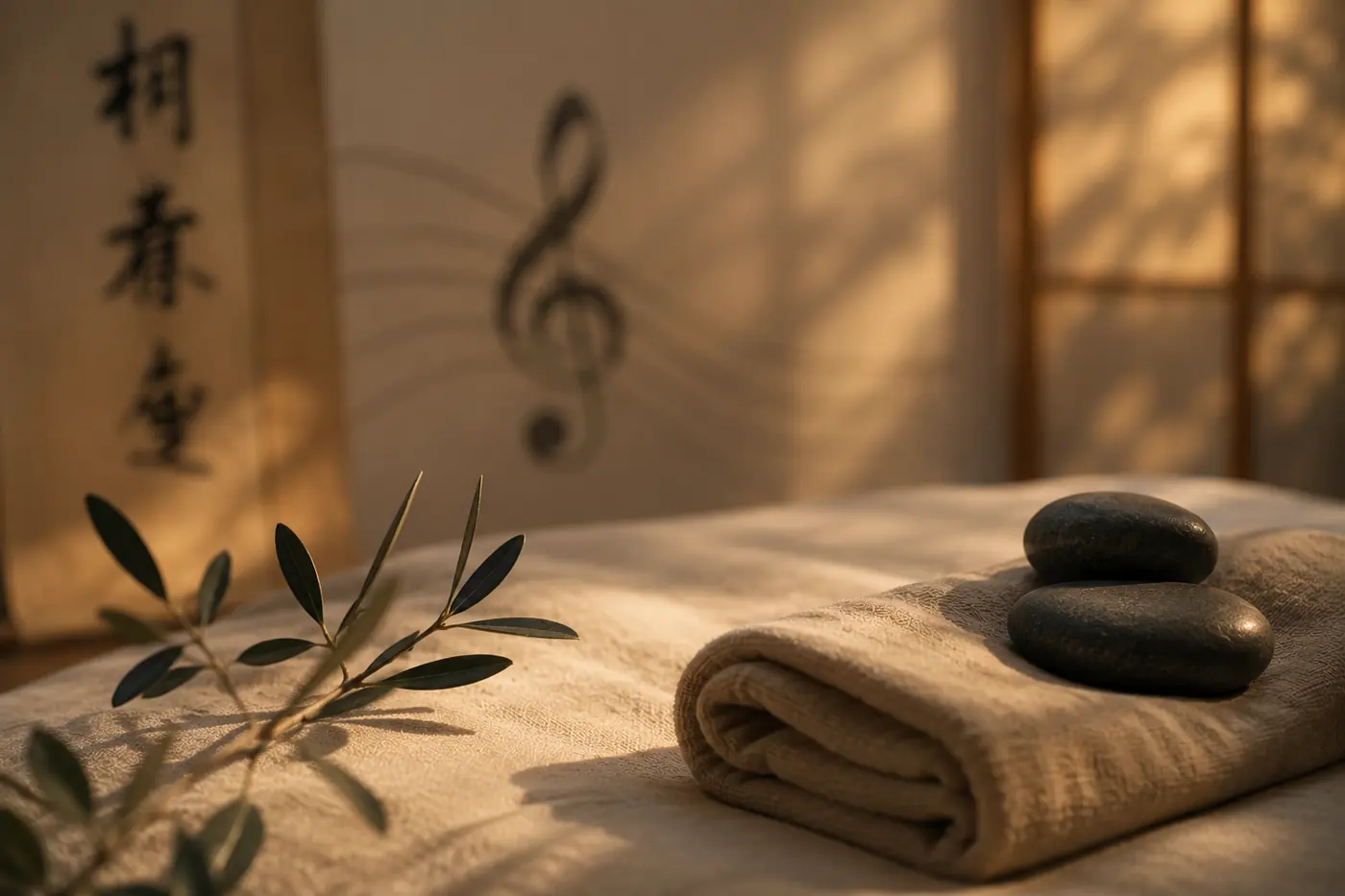Dettaglio del contatto Shiatsu come dialogo silenzioso